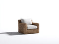 Fauteuil de jardin - rotin-tissu - 92x88x82 cm - marron naturel-beige - style bohème