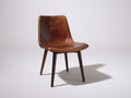 Chaise de salle à manger - similicuir-bois - 50x56x85 cm - cognac vieilli-noyer - industriel