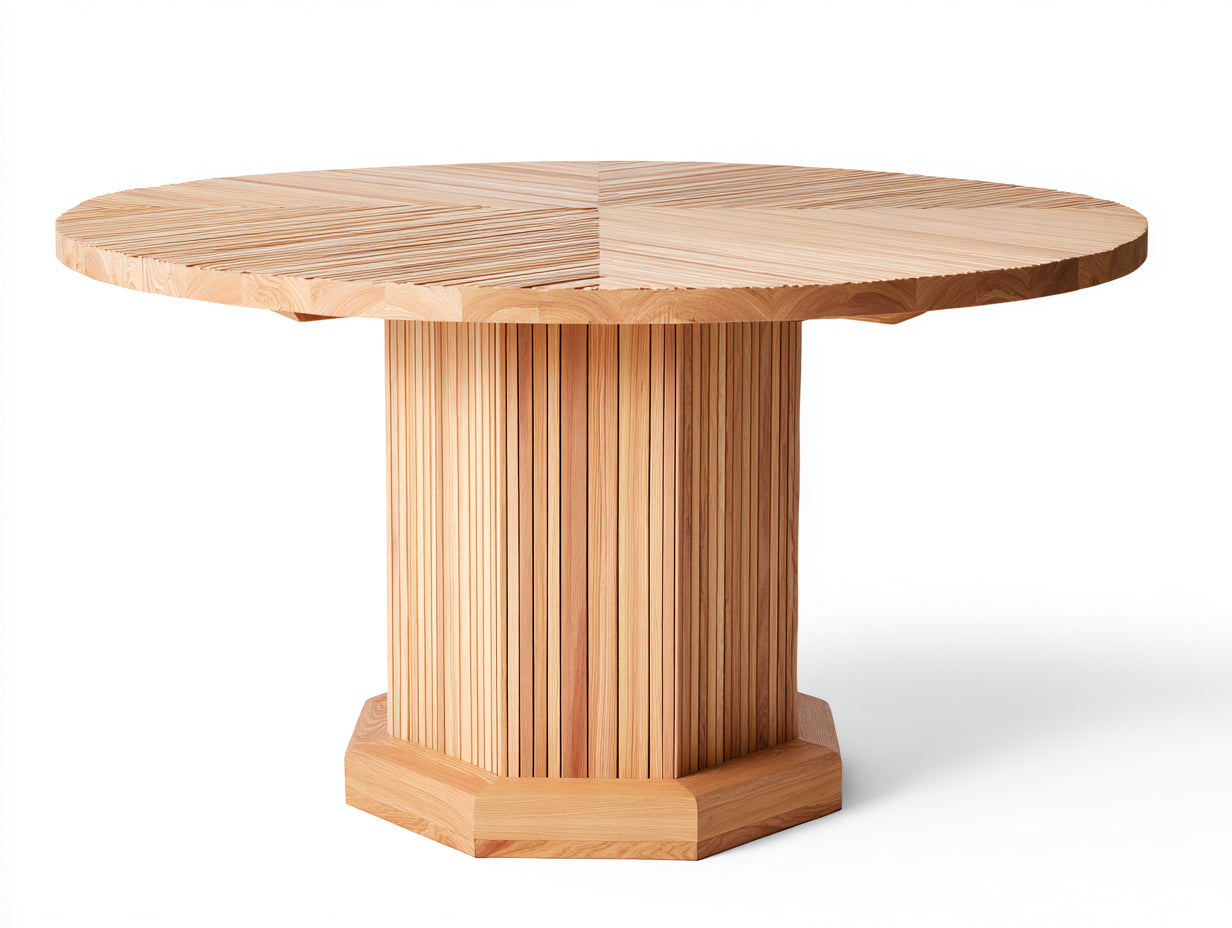 Table de jardin - Bois - 158x158x76 cm - Bois naturel - Style naturel