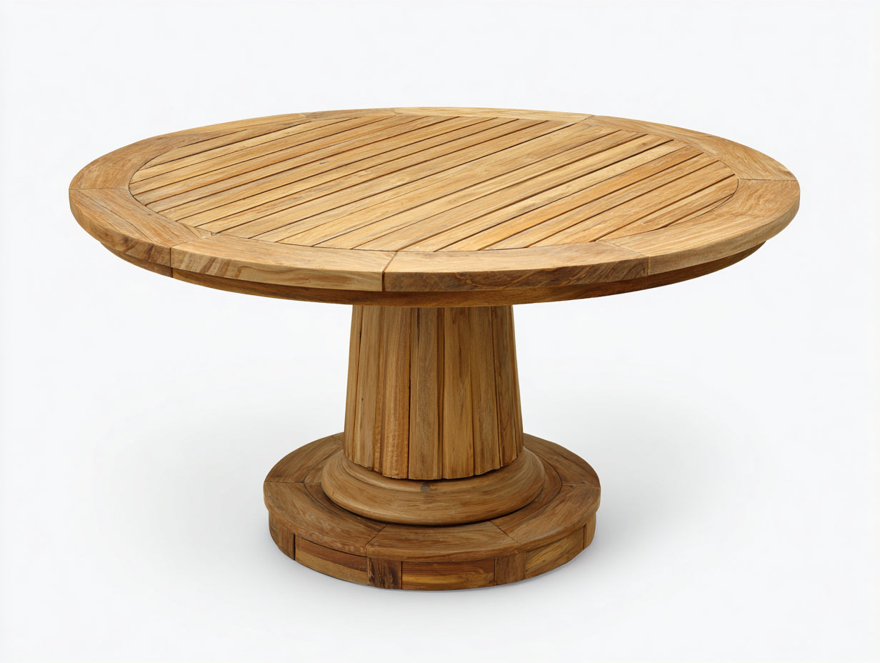 Table de jardin - Bois - 145x145x76 cm - Bois naturel - Style classique