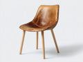 Chaise de salle à manger - similicuir-bois - 52x58x84 cm - cognac-bois naturel - scandinave