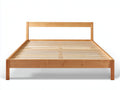 Lit double - bois massif - 200x140x82 cm - bois naturel - style scandinave