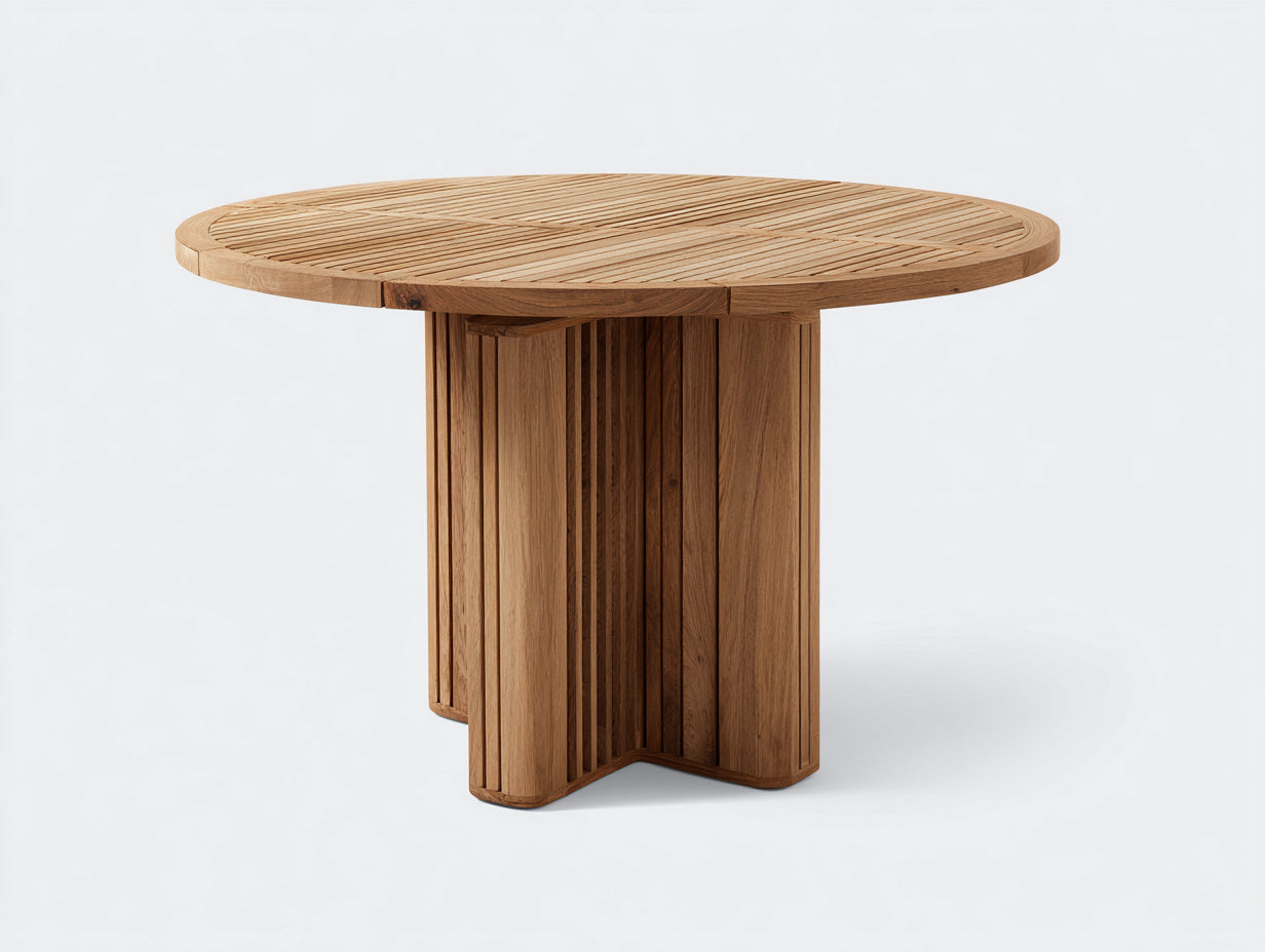 Table de jardin - Bois - 135x135x75 cm - Bois naturel - Style moderne