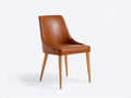 Chaise de salle à manger - similicuir-bois - 53x60x90 cm - cognac-bois naturel - contemporain