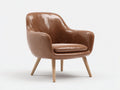 Chaise de salle à manger - similicuir-bois - 68x66x83 cm - marron-bois naturel - vintage