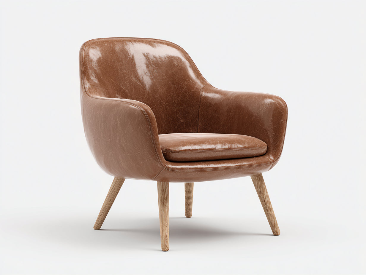 Chaise de salle à manger - similicuir-bois - 68x66x83 cm - marron-bois naturel - vintage