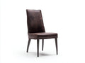 Chaise de salle à manger - similicuir-bois - 49x58x96 cm - brun foncé-noyer foncé - industriel