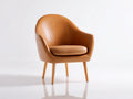 Chaise de salle à manger - similicuir-bois - 66x64x84 cm - cognac-bois naturel - rétro