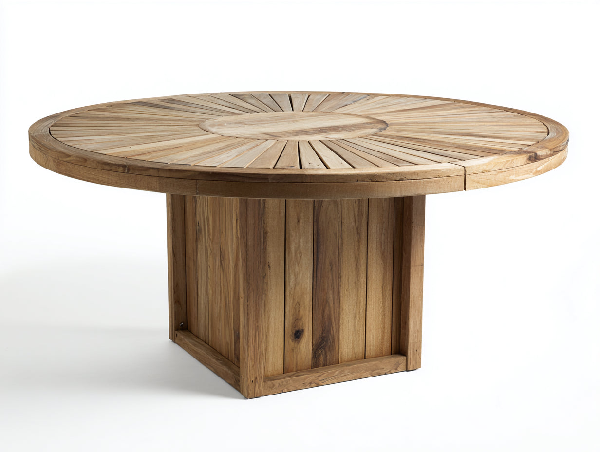 Table de jardin - Bois - 150x150x76 cm - Bois naturel - Style contemporain
